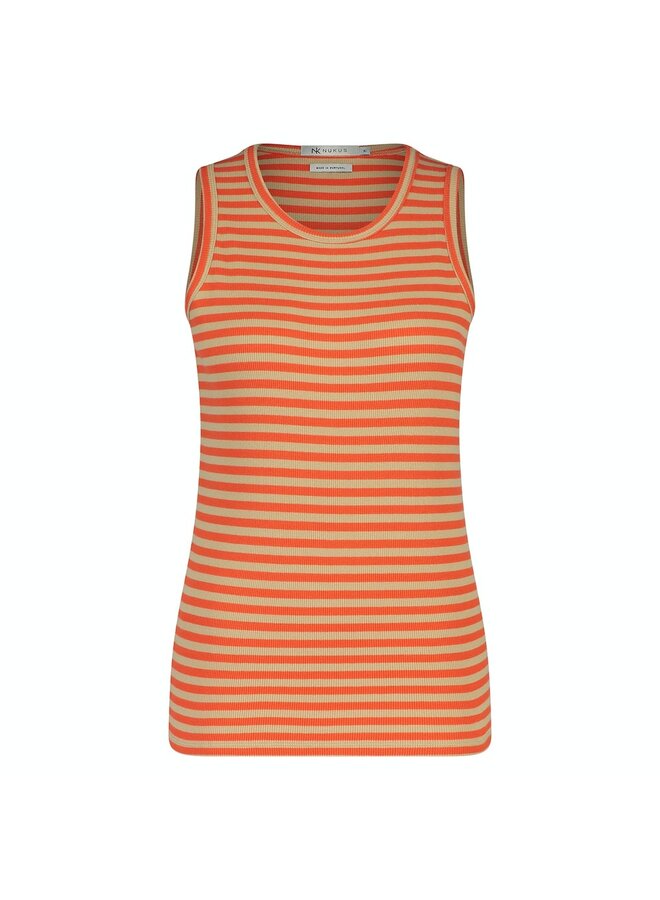 NUKUS Striped Top Stefania - 195 Coral/Sand