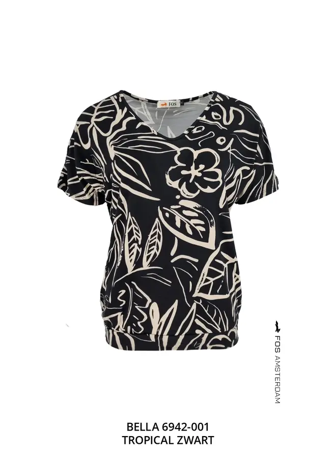 FOS Amsterdam T-shirt 6942 Bella - 001 Zwart