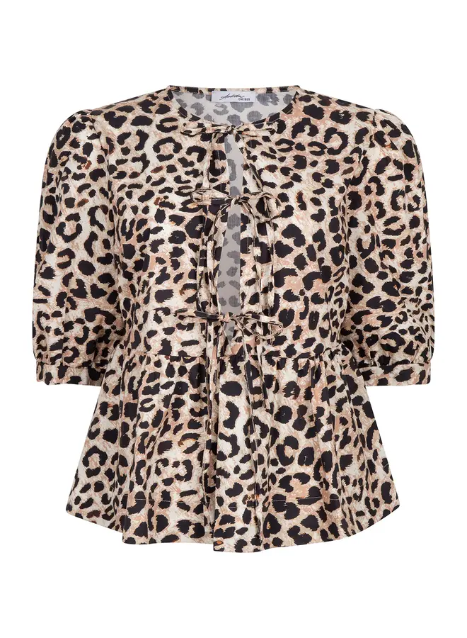 Ambika Blouse Leopard Met Strikjes