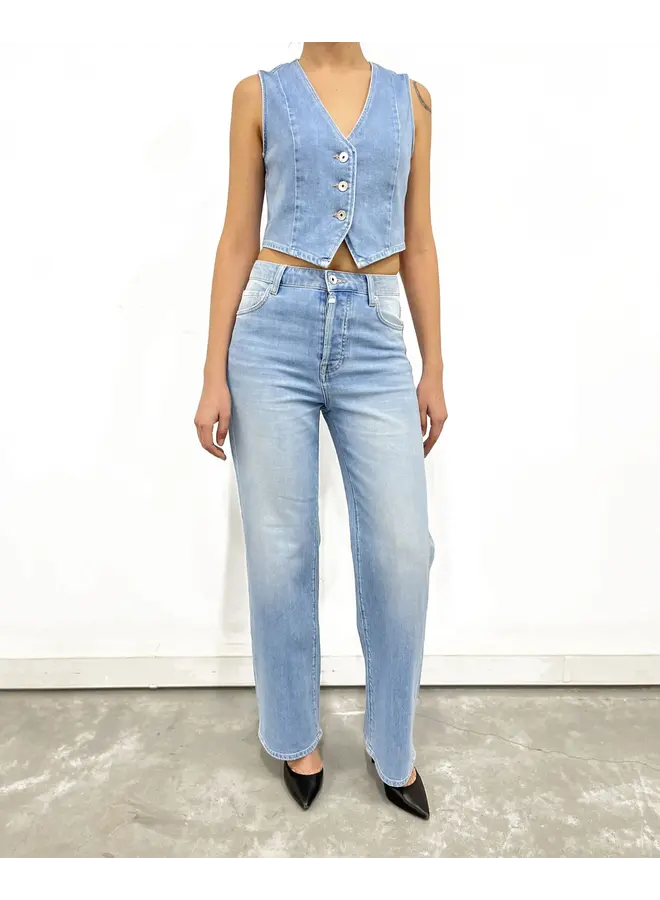 Wide Leg Jeans Sara Light Blue - Light Blue