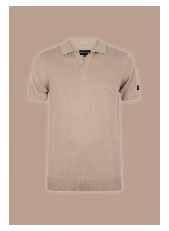 Presly & Sun Polo LUCA Knitted Polo - Taupe