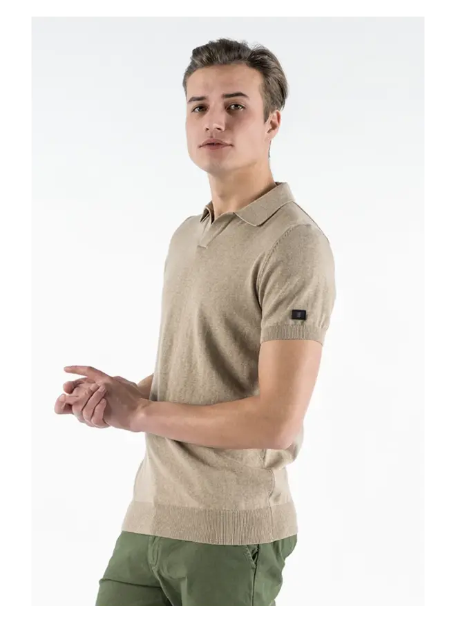 Polo LUCA Knitted Polo - Taupe