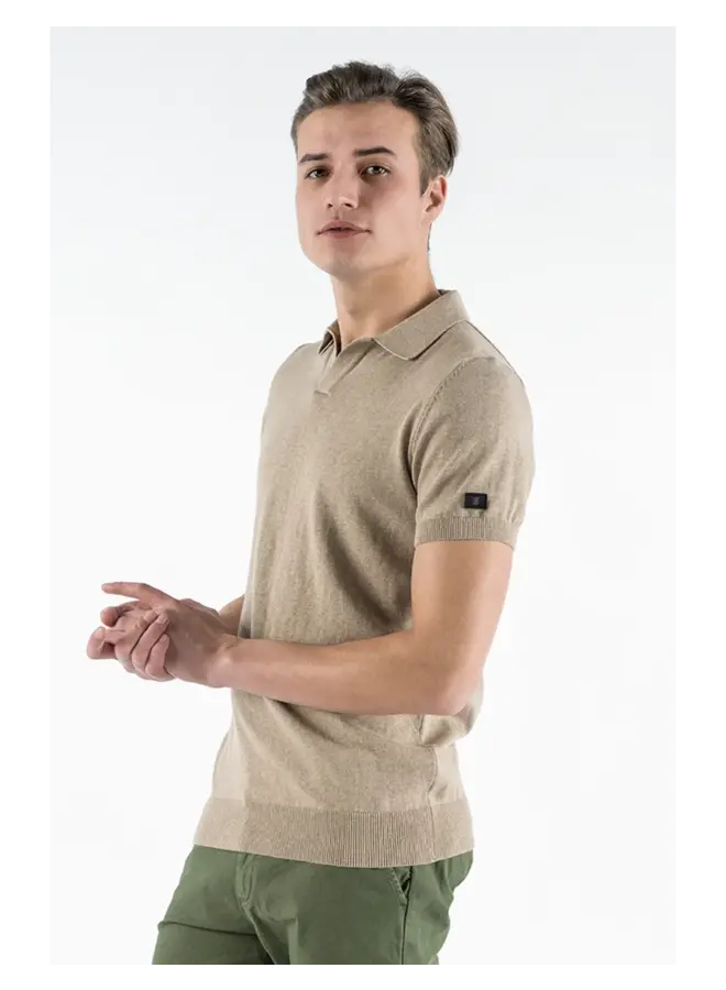Presly & Sun Polo LUCA Knitted Polo - Taupe