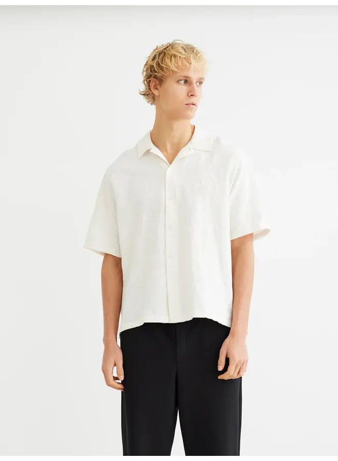 Overhemd Korte Mouw 2416-709 Mesh Shirt - Off White