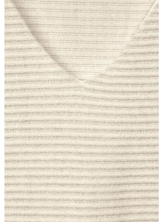 Street one T-shirt Stripe Structure V-Neck A321141 - 25437