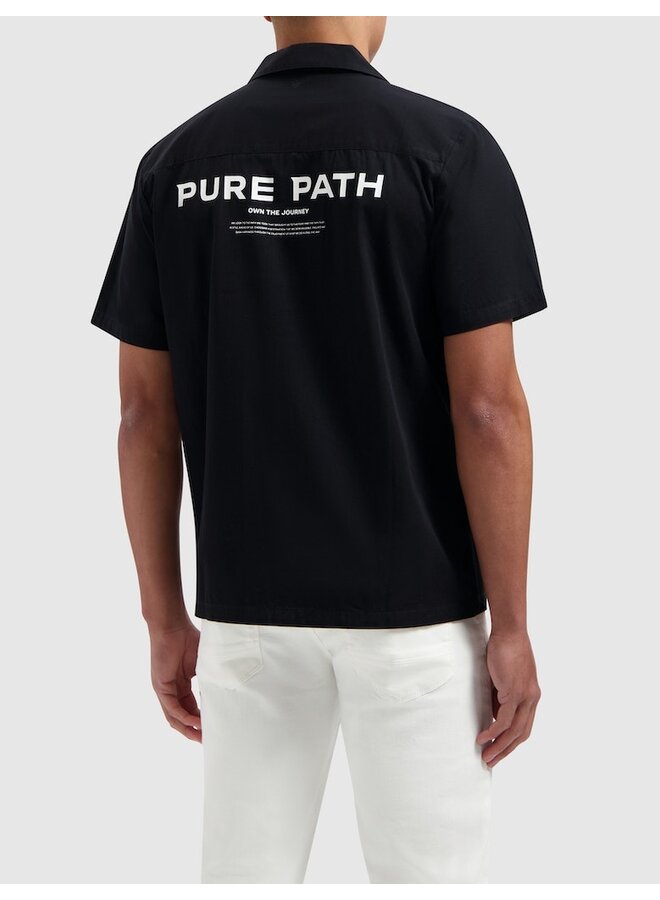 Pure Path Overhemd Korte Mouw 24010218 - 02 - Black