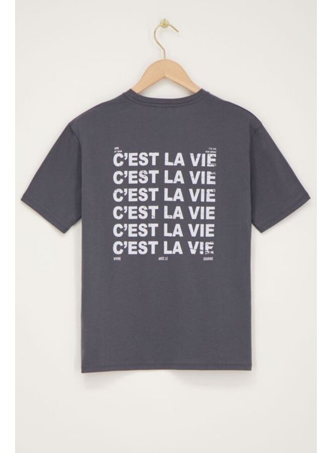 My Jewellery T-Shirt C'est La Vie MJ10820-1000 - Donker Grijs