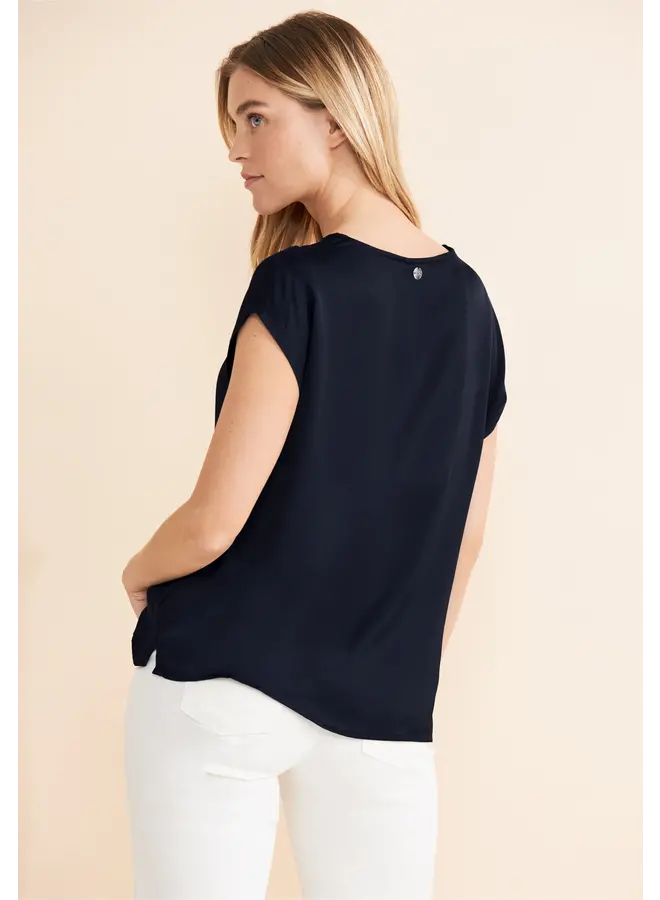 Street one Solid V-Neck Top W Dropped Sho - 11238