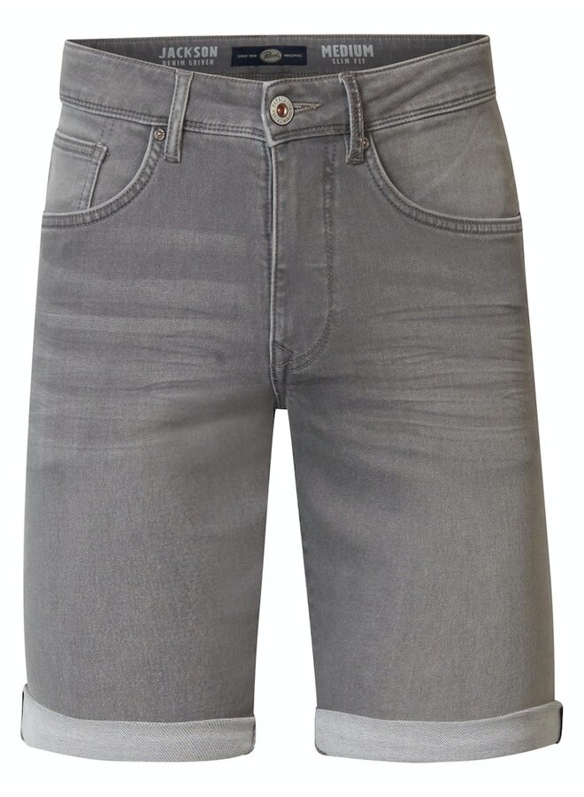 Petrol Short Jeans Jackson Jogg - Denim Short Slim Fit - Grijs