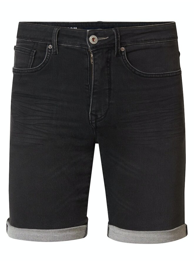 Petrol  Short Jeans Jackson Jogg - Denim Short Slim Fit - Zwart
