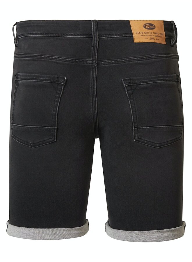 Petrol  Short Jeans Jackson Jogg - Denim Short Slim Fit - Zwart