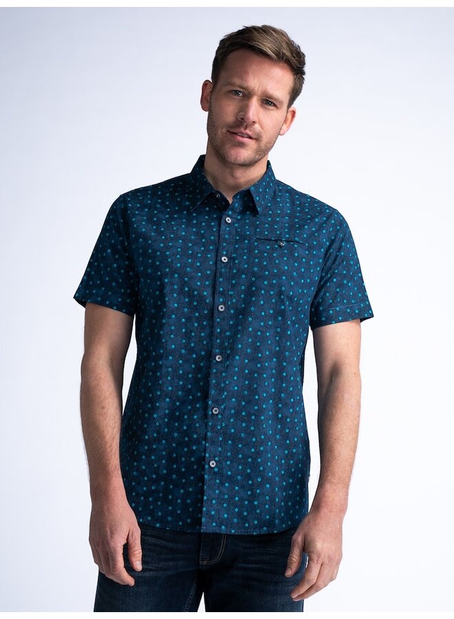 Petrol Overhemd All-over Print Overhemd Cocoa Beach - Blauw