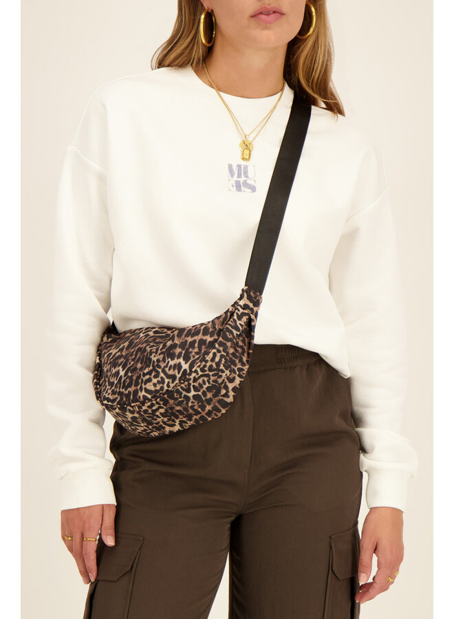 Crossbody tas met luipaard print MJ09992-0100 - Bruin