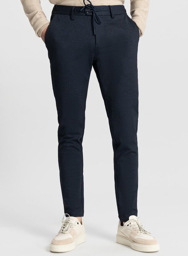 Chino Lancaster Pattern Sweat Tapered Jogger - Navy