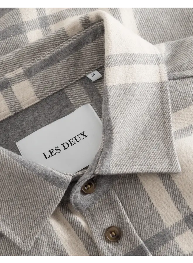 Les Deux Overshirt Jeremy LDM410167 - 320230-Grey Melange/Snow Melange