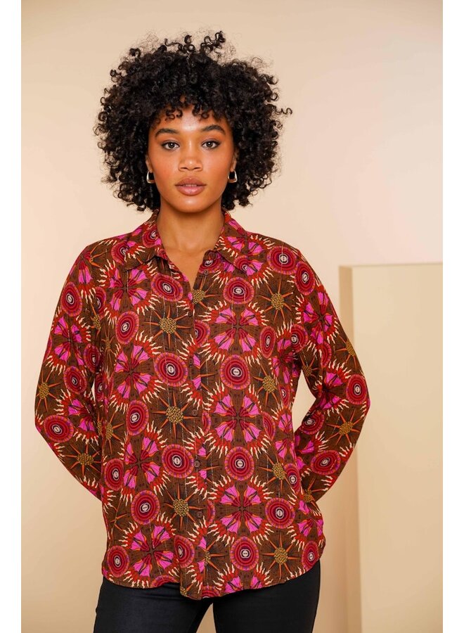 Blouse 43682-20 - 445 Fuchsia/Camel