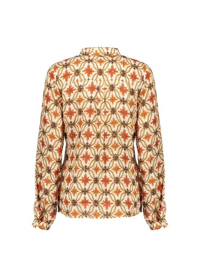 Geisha Blouse 43697-20 - 10 Off-White/Brick