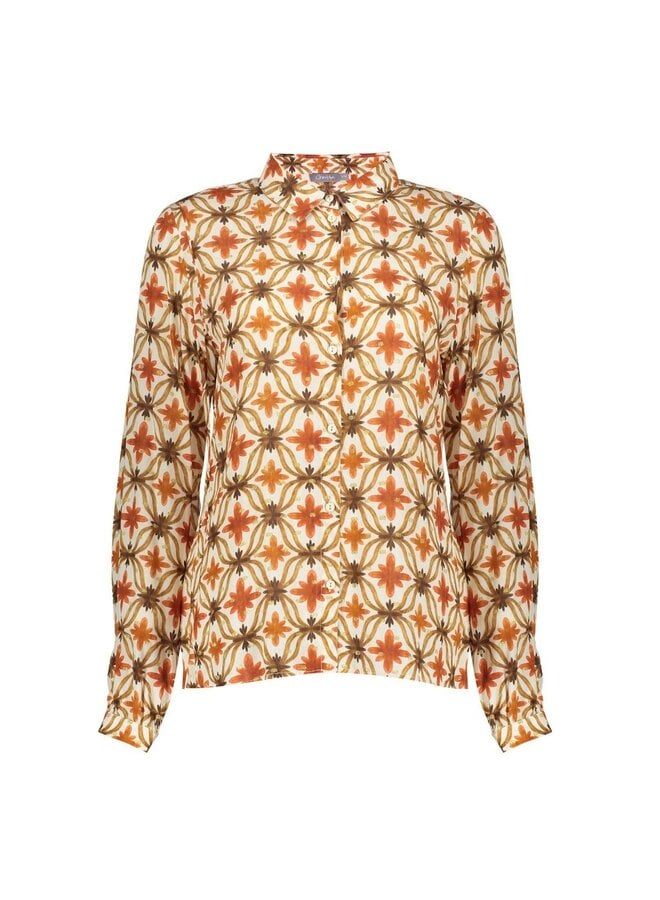 Geisha Blouse 43697-20 - 10 Off-White/Brick