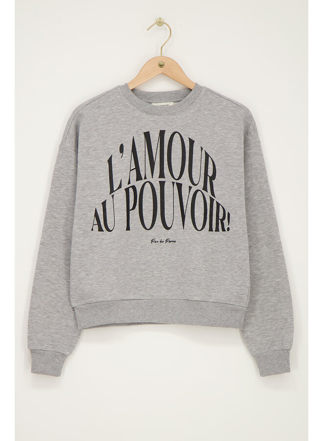 My Jewellery Sweater ''L'amour au Pouvoir'' MJ11428-1000 - 1000 Grijs