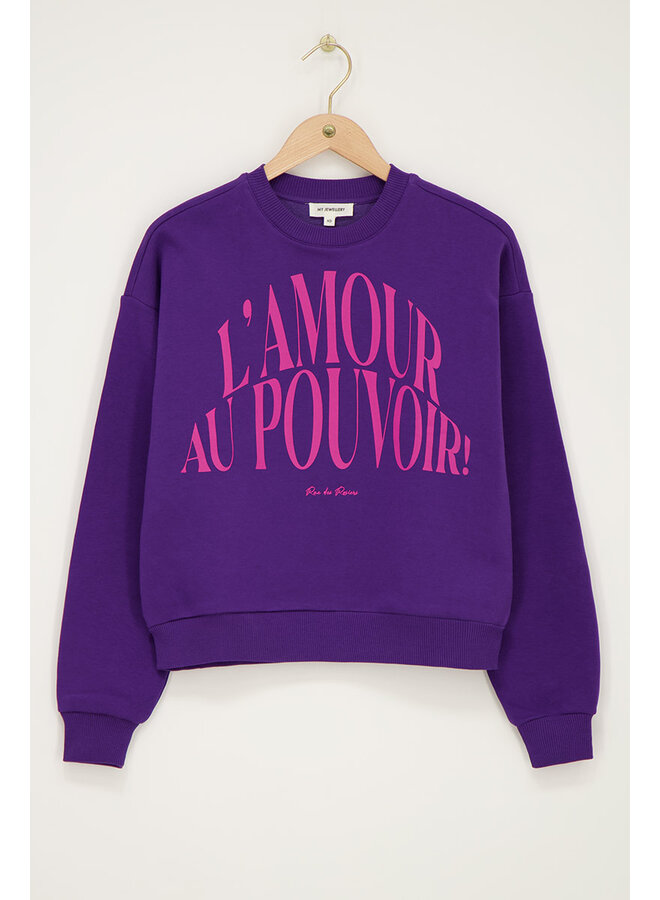 My Jewellery Sweater "L'amour au Pouvoir" MJ11428-700 - 700 Paars