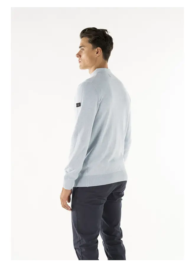 Presly & Sun Polo Lange Mouw Brad Long Sleeve Knitted Polo - Sky