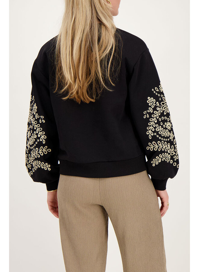 My Jewellery Sweater Met Embroidery Mouwen MJ07466-1100 - Zwart