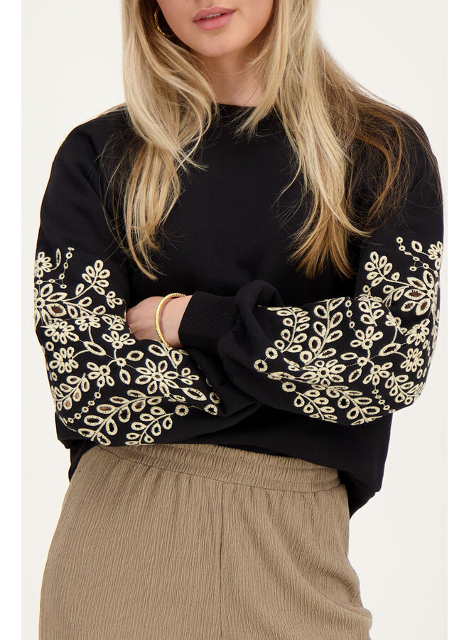 My Jewellery Sweater Met Embroidery Mouwen MJ07466-1100 - Zwart