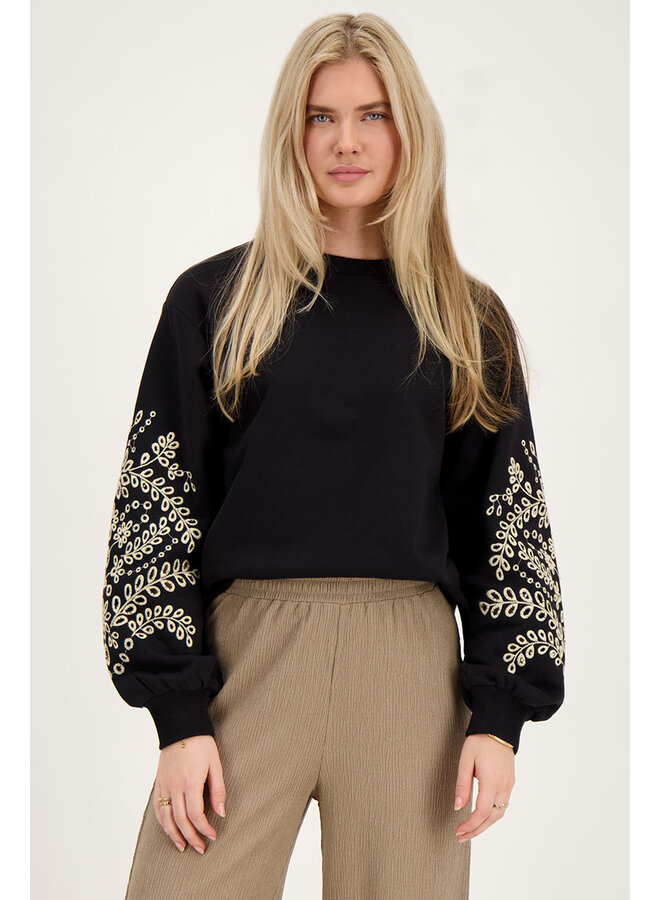 My Jewellery Sweater Met Embroidery Mouwen MJ07466-1100 - Zwart