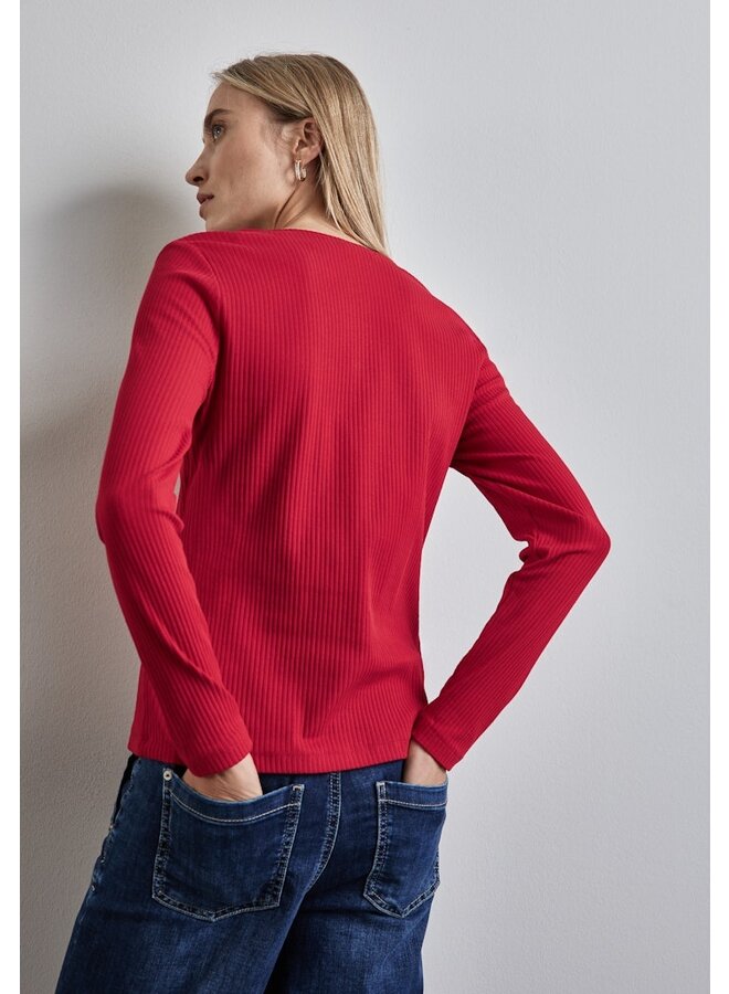 Street one Basic Top Met V-Hals - 15953 Autumn Red