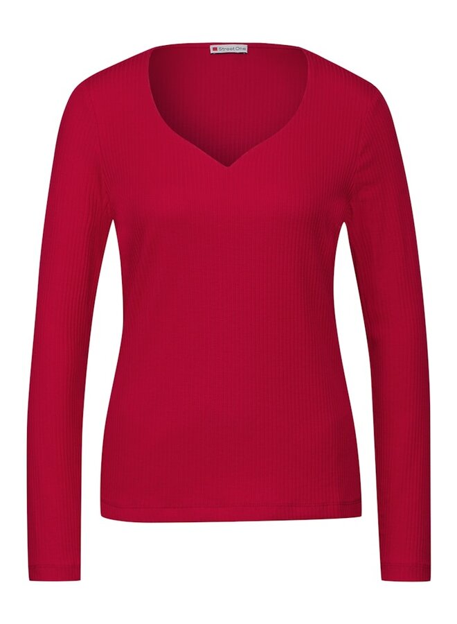 Street one Basic Top Met V-Hals - 15953 Autumn Red