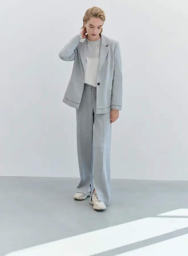 Broek Met Rechte Pijpen 01-301167-501 - 99800 Medium Grey Melange