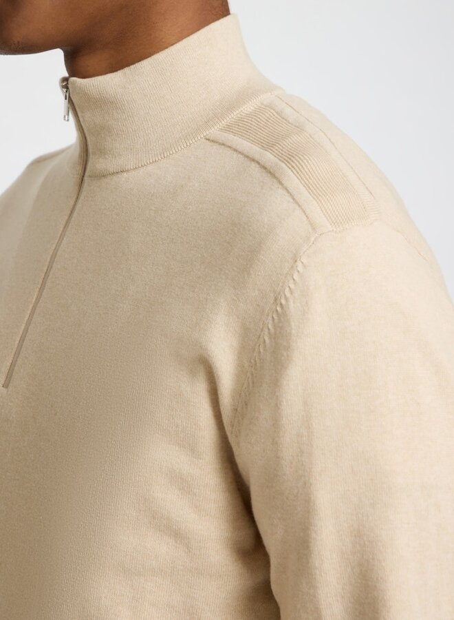 Selected Trui Half Zip 16074687 Oatmeal