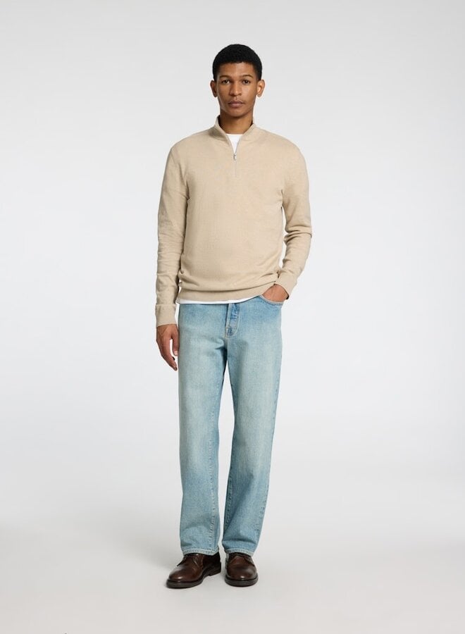 Trui Half Zip 16074687 Oatmeal