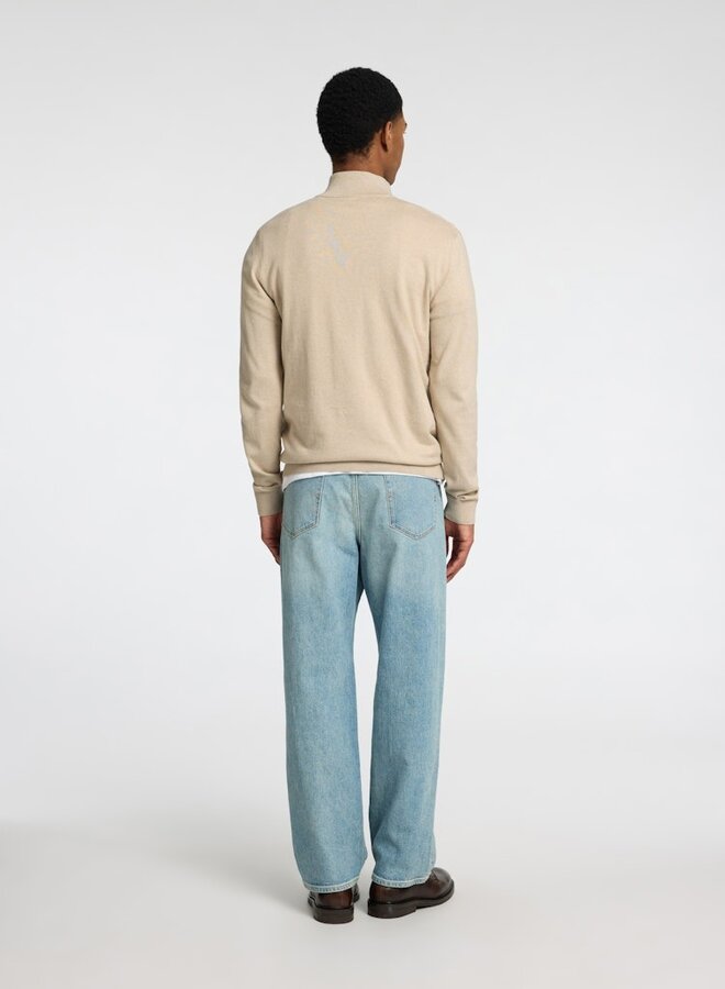 selected Half Zip Trui SLHBERG 16074687 - Oatmeal