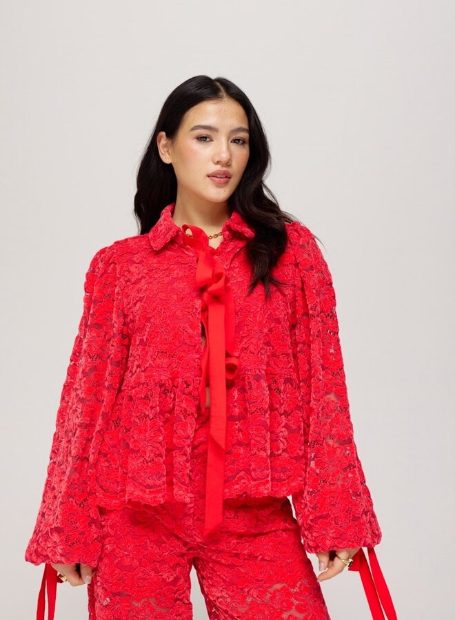 harper and yve Blouse SS25P606 - 313 Spicy Red