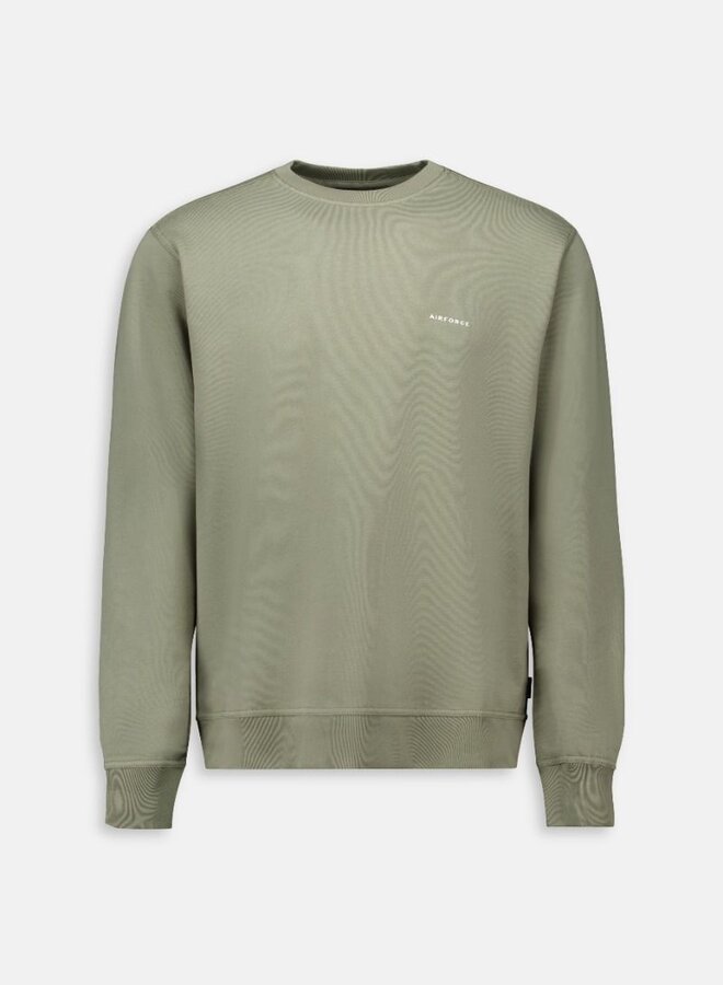 Airforce Crewneck GEM1178-SS25 Basic Sweater - Laurel Oak/White