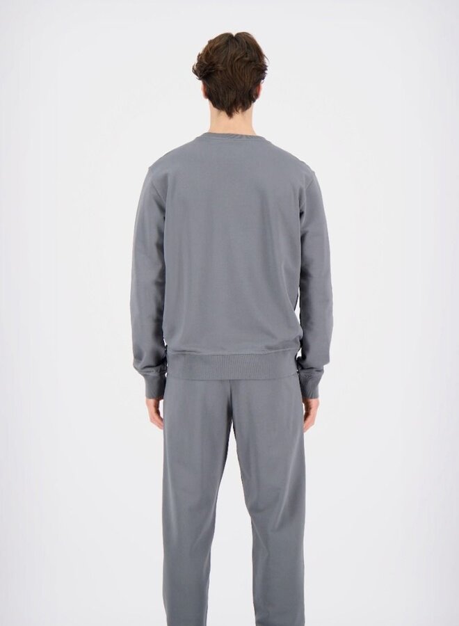 Airforce Crewneck GEM1178-SS25 Basic Sweater - Pewter/White