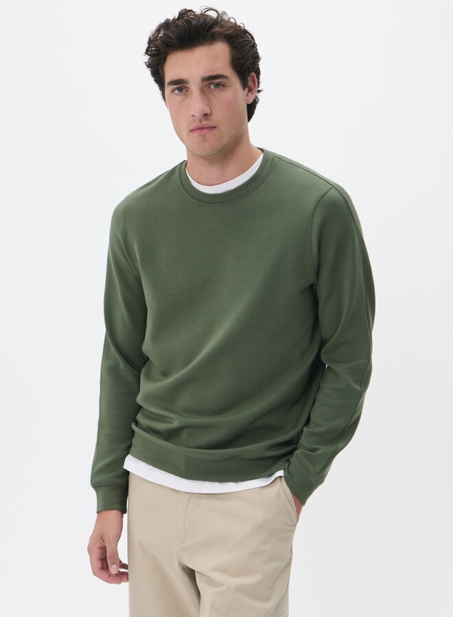 C.P. Company Cotton Diagonal Fleece Crewneck Blue Fox