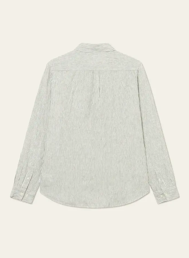 Les Deux Linnen overhemd LDM410150 - 218510-Light Ivory/Lichen Green