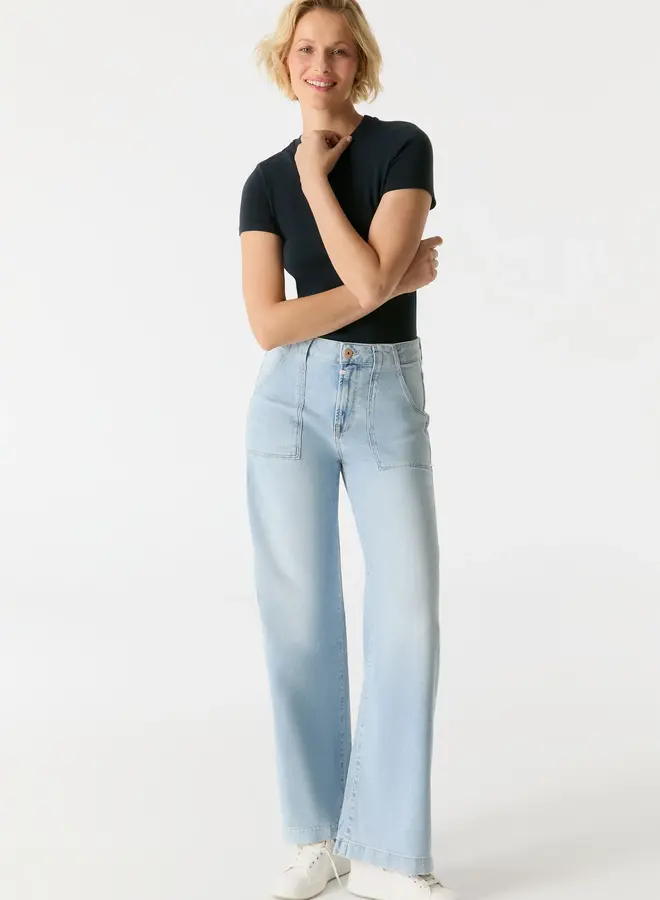 Cup of Joe Wide leg jeans Lulu Aqua Blue - Aqua Blue