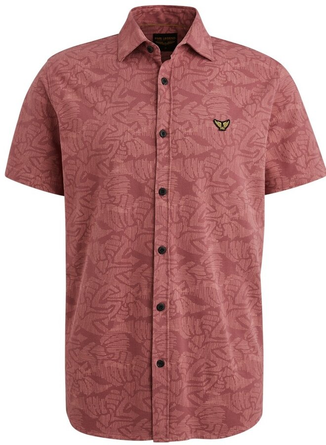 PME Legend Overhemd Korte Mouw Jersey Pique Print Viggo PSIS2503238 - 4021 Dry Rose