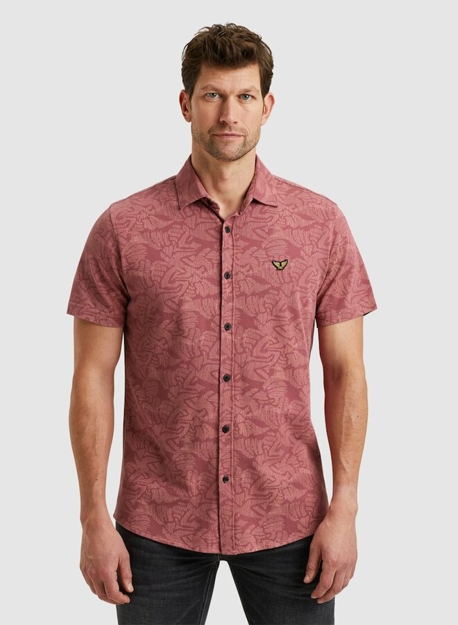 PME Legend Overhemd Korte Mouw Jersey Pique Print Viggo PSIS2503238 - 4021 Dry Rose
