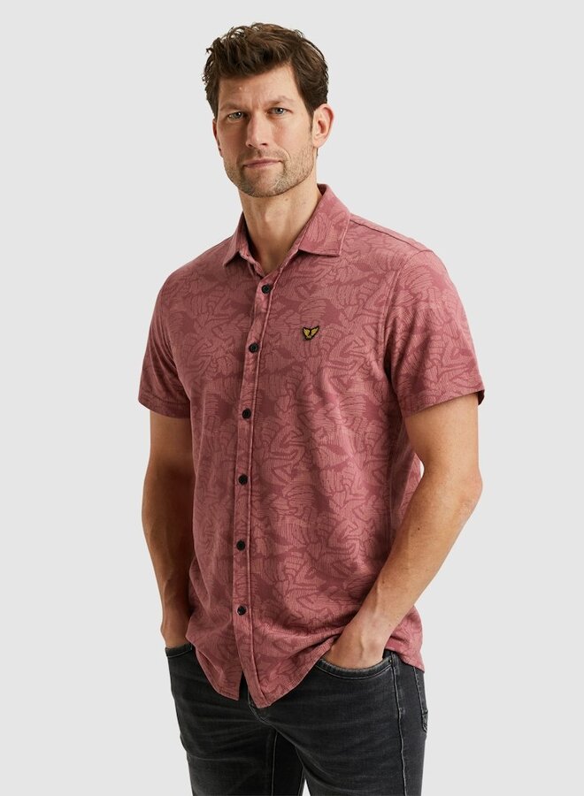 PME Legend Overhemd Korte Mouw Jersey Pique Print Viggo PSIS2503238 - 4021 Dry Rose
