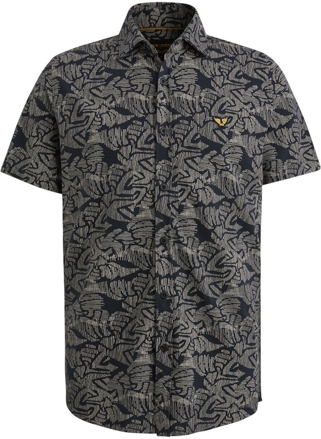 PME Legend Overhemd Korte Mouw Jersey Pique Print Viggo PSIS2503238 - 5281 Salute