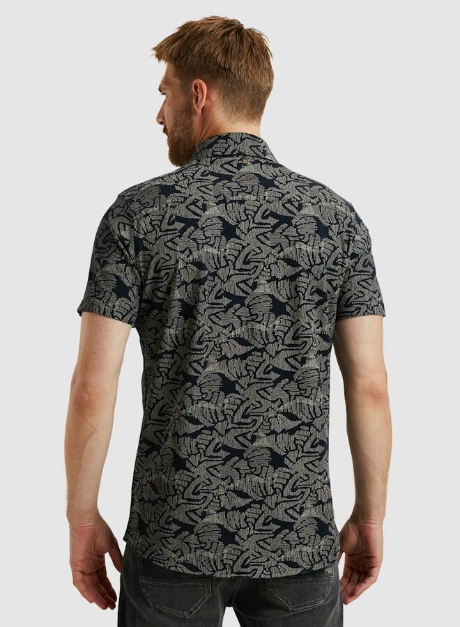 PME Legend Overhemd Korte Mouw Jersey Pique Print Viggo PSIS2503238 - 5281 Salute