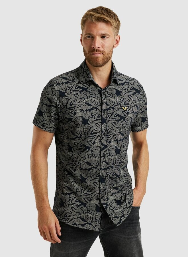 PME Legend Overhemd Korte Mouw Jersey Pique Print Viggo PSIS2503238 - 5281 Salute