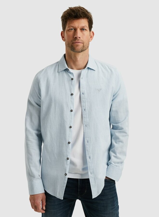 PME Legend Overhemd Ctn/linen 2 tone Owen PSI2503224 - 5040 Placid Blue