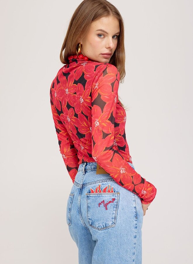 Harper and Yve Top Jane SS25J502 - 311 Spicy Red Flower