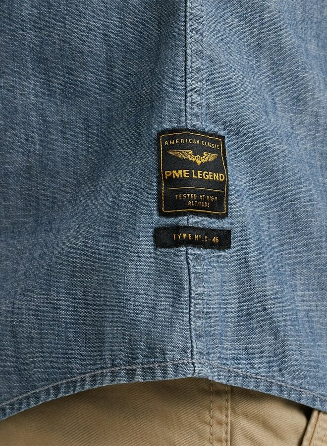 PME Legend Overhemd Met Korte Mouw PSIS2503237 - 590 Real Indigo