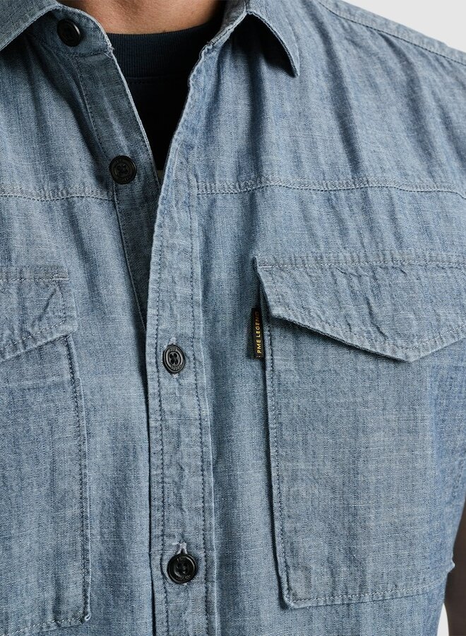 PME Legend Overhemd Met Korte Mouw PSIS2503237 - 590 Real Indigo